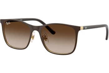 Slnečné okuliare Ray-Ban Junior RJ9551S 297/13 Squared Hnedé