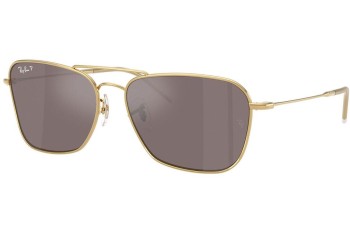 Slnečné okuliare Ray-Ban Caravan Reverse RBR0102S 001/LB Polarized Obdĺžníkové Zlaté