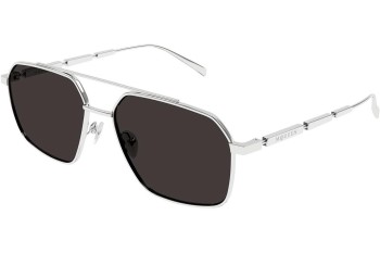 Slnečné okuliare Alexander McQueen AM0477S 001 Pilot Strieborné