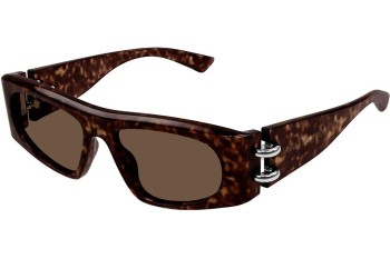 Slnečné okuliare Alexander McQueen AM0471S 002 Obdĺžníkové Havana