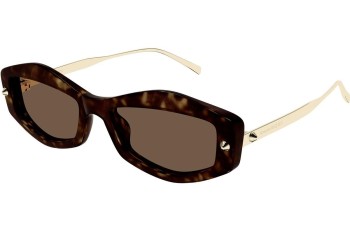 Slnečné okuliare Alexander McQueen AM0482S 002 Obdĺžníkové Havana