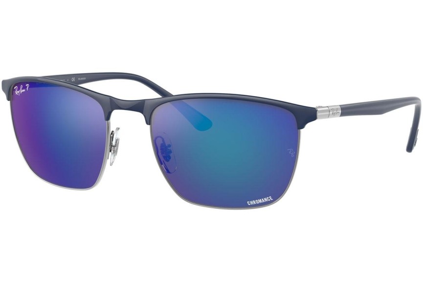 Slnečné okuliare Ray-Ban Chromance Collection RB3686 92044L Polarized Squared Modré