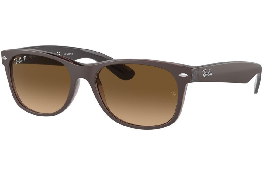 Slnečné okuliare Ray-Ban New Wayfarer RB2132 6608M2 Polarized Squared Hnedé