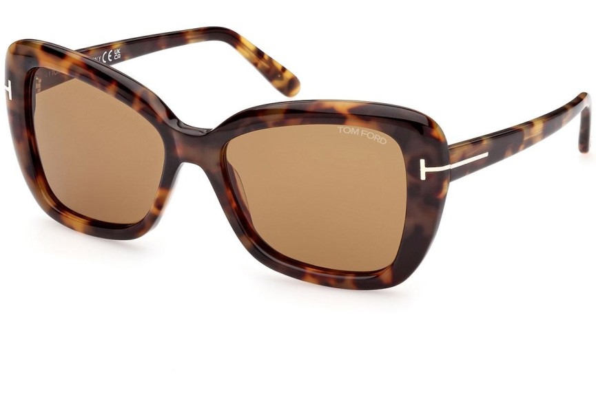 Slnečné okuliare Tom Ford FT1008 55J Cat Eye Havana