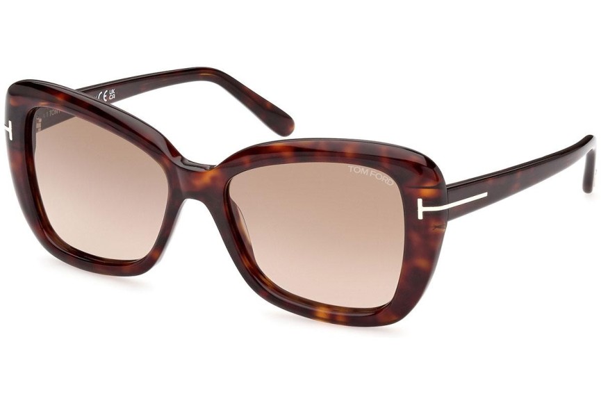 Slnečné okuliare Tom Ford FT1008 52F Cat Eye Havana