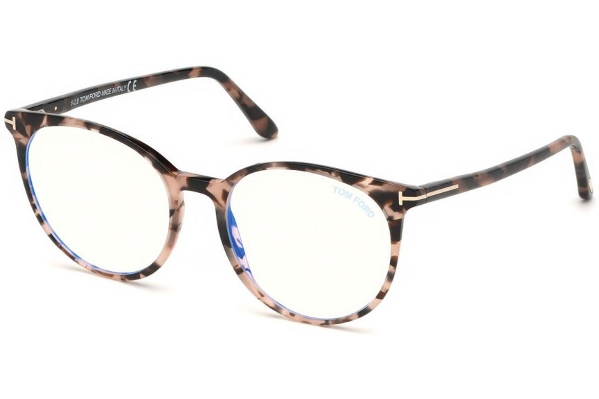 Okuliare Tom Ford FT5575-B 054 Okrúhle Havana