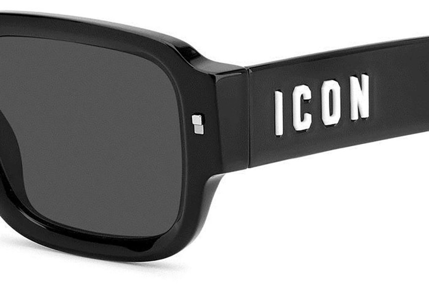 Slnečné okuliare Dsquared2 ICON0009/S 807/IR Obdĺžníkové Čierne