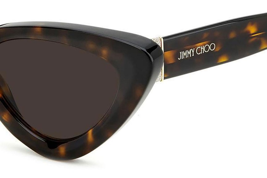 Slnečné okuliare Jimmy Choo ADDY/S 086/70 Cat Eye Havana