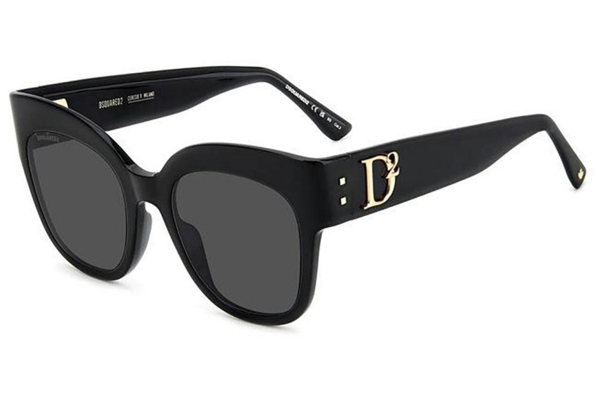 Slnečné okuliare Dsquared2 D20097/S 807/IR Okrúhle Čierne