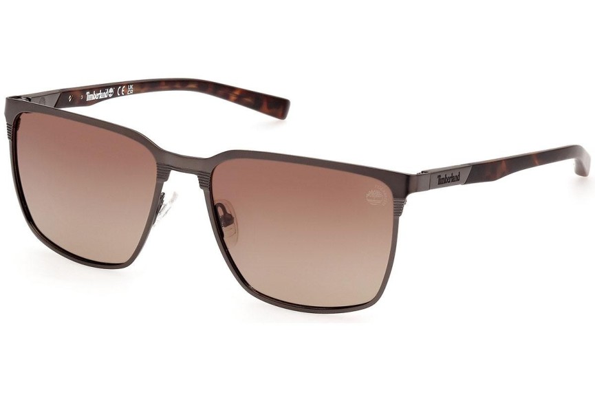 Slnečné okuliare Timberland TB9314 13H Polarized Squared Hnedé