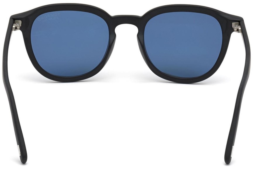 Slnečné okuliare Tom Ford FT0816 02V Polarized Okrúhle Čierne