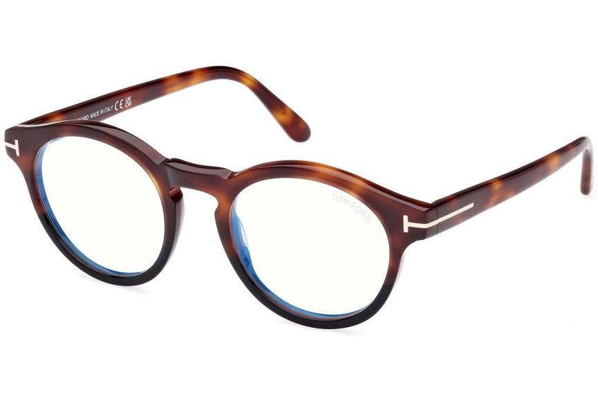 Okuliare Tom Ford FT5887-B 005 Okrúhle Havana