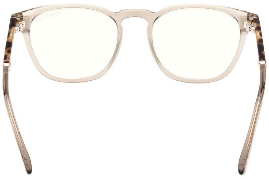 Okuliare Tom Ford FT5890-B 057 Okrúhle Béžové