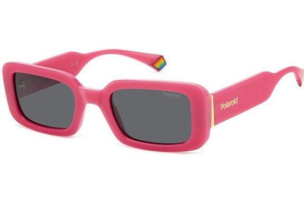 Slnečné okuliare Polaroid PLD6208/S/X MU1/M9 Polarized Obdĺžníkové Ružové