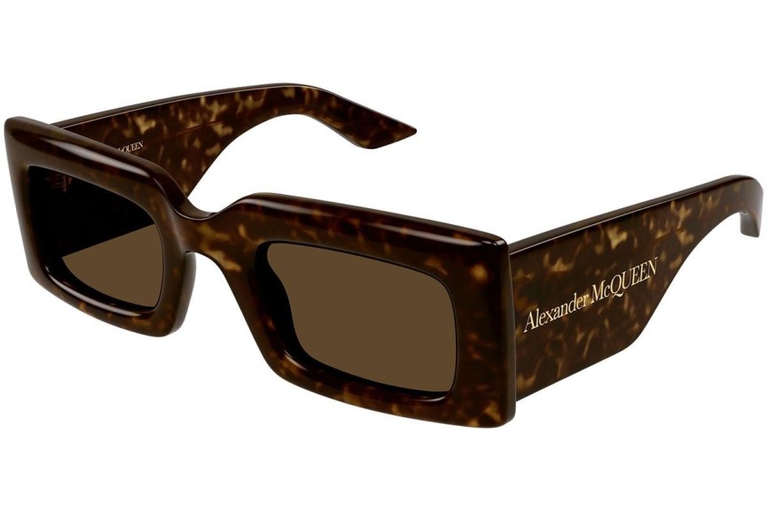 Slnečné okuliare Alexander McQueen AM0433S 002 Obdĺžníkové Havana