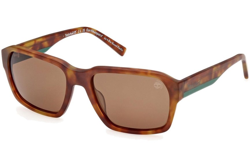 Slnečné okuliare Timberland TB9343 53H Polarized Squared Havana