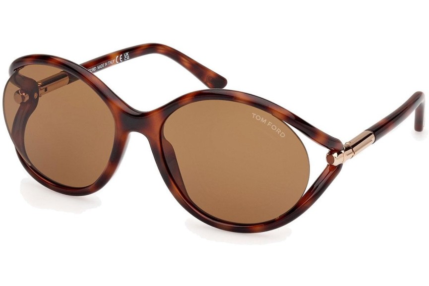 Slnečné okuliare Tom Ford Melody FT1090 53E Okrúhle Havana