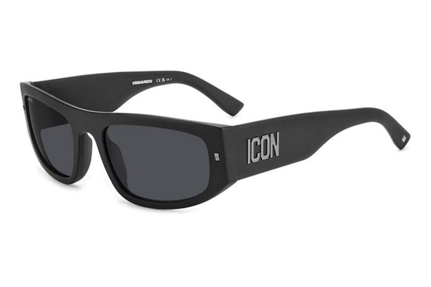 Slnečné okuliare Dsquared2 ICON0016/S 003/IR Obdĺžníkové Čierne