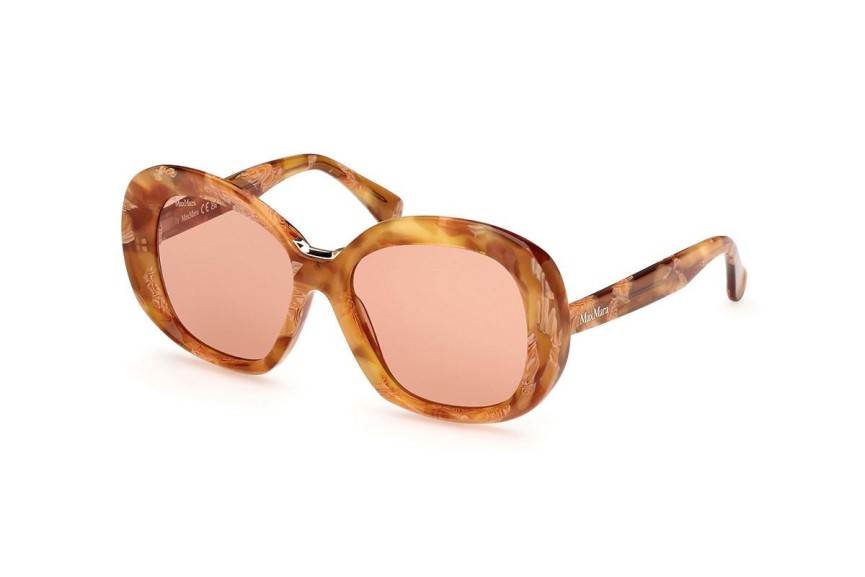 Slnečné okuliare Max Mara MM0087 56E Okrúhle Havana