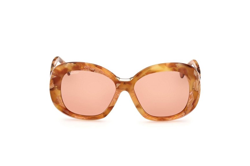 Slnečné okuliare Max Mara MM0087 56E Okrúhle Havana