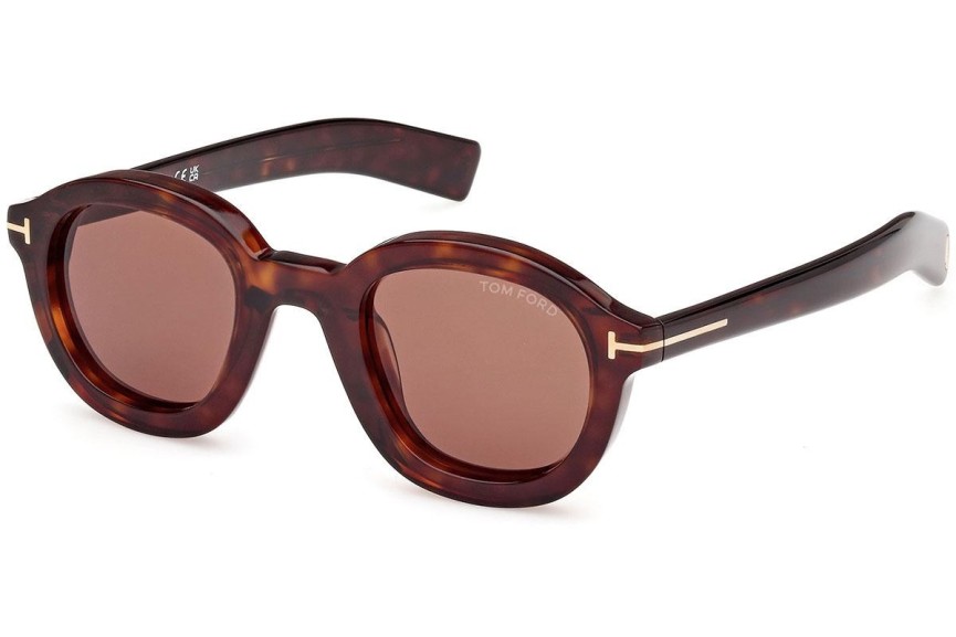 Slnečné okuliare Tom Ford FT1100 52E Okrúhle Havana