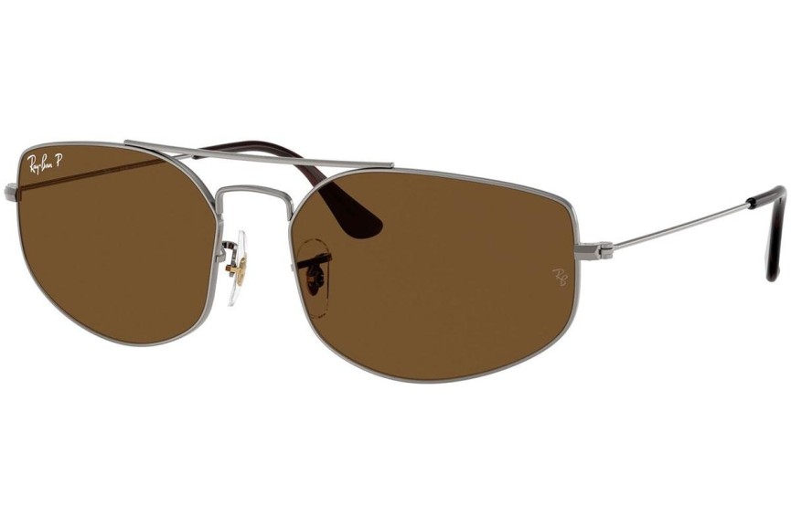 Slnečné okuliare Ray-Ban RB3845 004/57 Polarized Obdĺžníkové Sivé