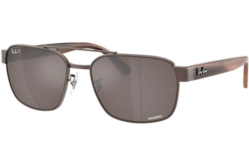 Slnečné okuliare Ray-Ban RB3751CH 9259AN Polarized Squared Hnedé