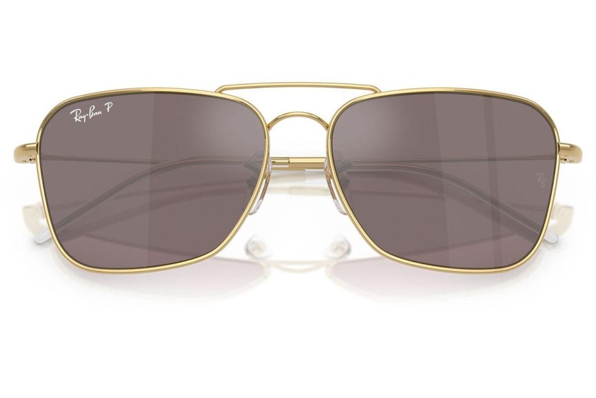 Slnečné okuliare Ray-Ban Caravan Reverse RBR0102S 001/LB Polarized Obdĺžníkové Zlaté