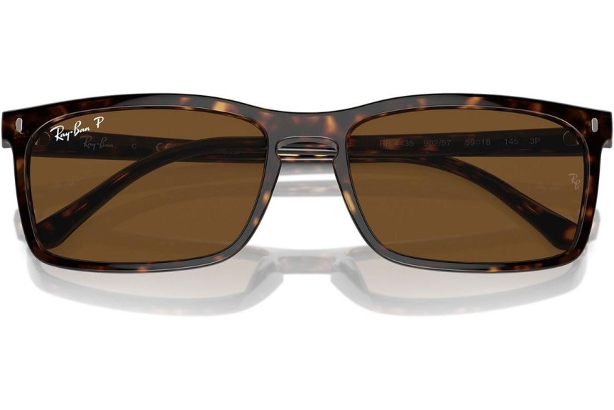 Slnečné okuliare Ray-Ban RB4435 902/57 Polarized Obdĺžníkové Havana