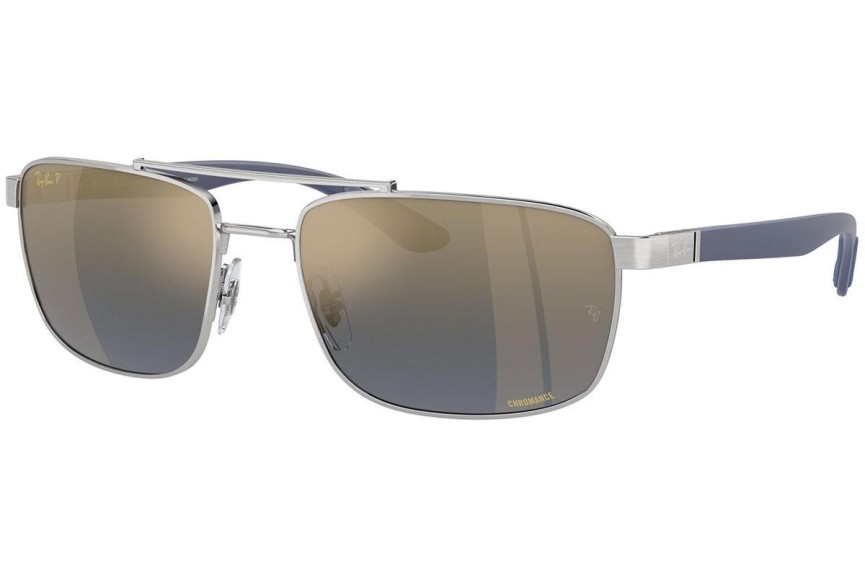 Slnečné okuliare Ray-Ban RB3737CH 003/J0 Polarized Obdĺžníkové Strieborné