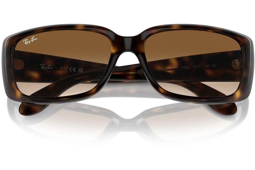 Slnečné okuliare Ray-Ban RB4389 710/51 Obdĺžníkové Havana