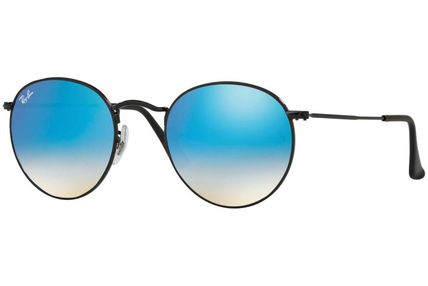 Slnečné okuliare Ray-Ban Round Metal Flash Lenses Gradient RB3447 002/4O Okrúhle Čierne