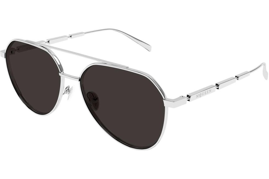 Slnečné okuliare Alexander McQueen AM0478S 001 Pilot Strieborné