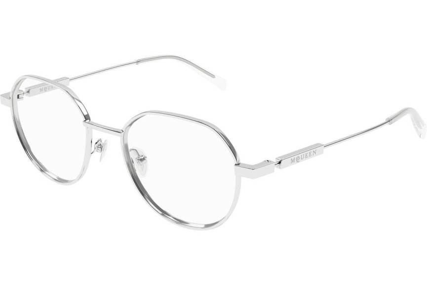 Okuliare Alexander McQueen AM0479O 001 Okrúhle Strieborné