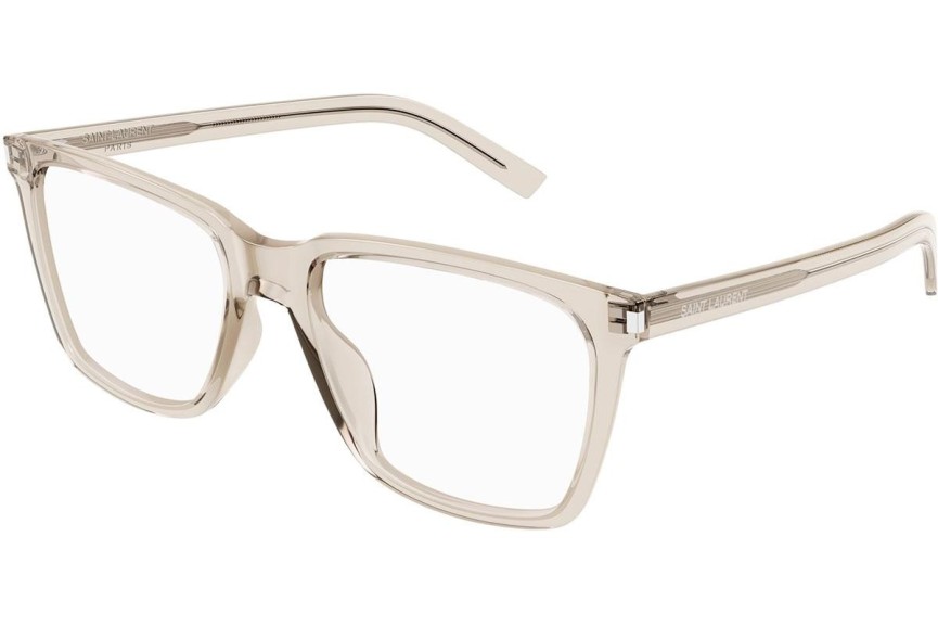 Okuliare Saint Laurent SL717SLIM 004 Squared Béžové