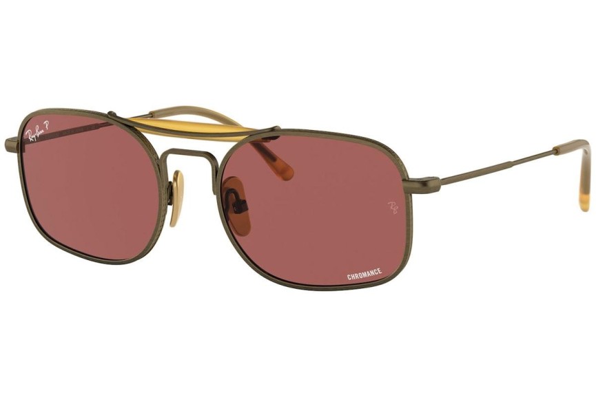 Slnečné okuliare Ray-Ban Chromance Collection RB8062 9207AL Polarized Squared Hnedé