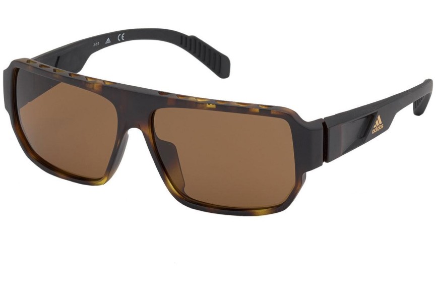 Slnečné okuliare Adidas Sport SP0038 52E Polarized Obdĺžníkové Havana