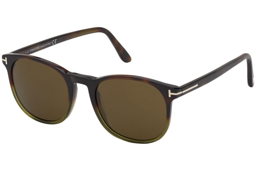 Slnečné okuliare Tom Ford FT0858 56J Okrúhle Havana