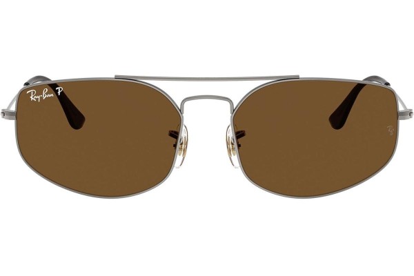 Slnečné okuliare Ray-Ban RB3845 004/57 Polarized Obdĺžníkové Sivé