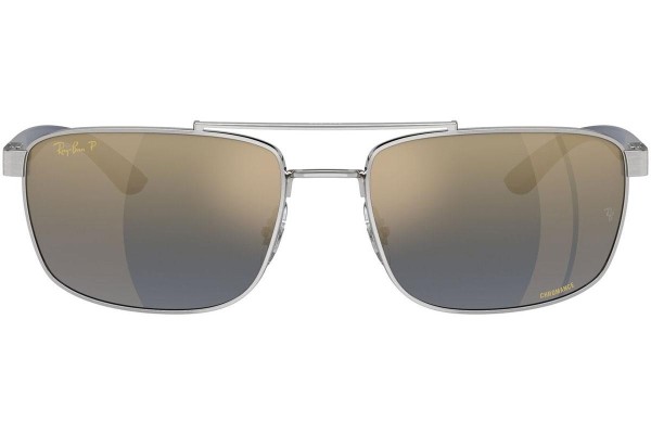 Slnečné okuliare Ray-Ban RB3737CH 003/J0 Polarized Obdĺžníkové Strieborné