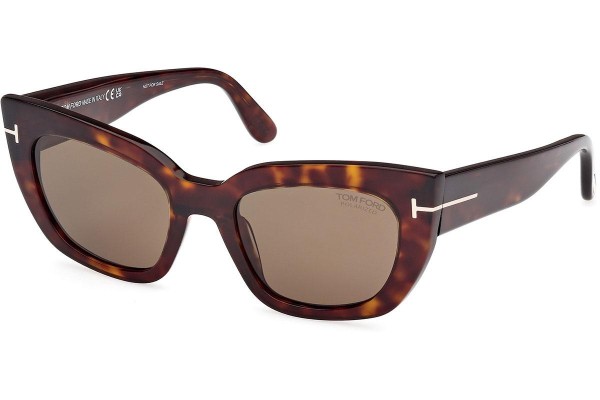 Slnečné okuliare Tom Ford Athena FT1190 52H Polarized Cat Eye Havana