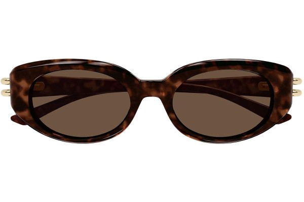 Slnečné okuliare Alexander McQueen AM0469S 002 Oválne Havana