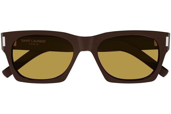 Slnečné okuliare Saint Laurent SL402 021 Squared Hnedé