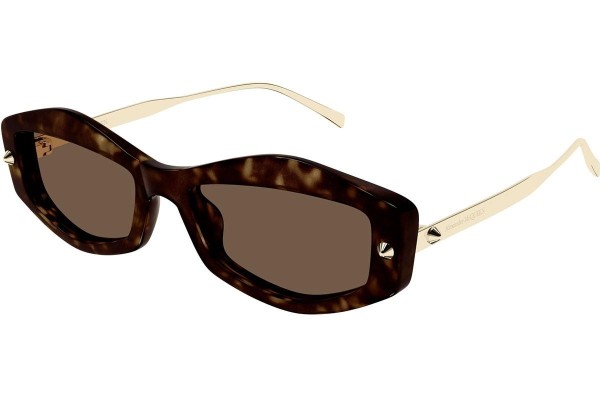 Slnečné okuliare Alexander McQueen AM0482S 002 Obdĺžníkové Havana