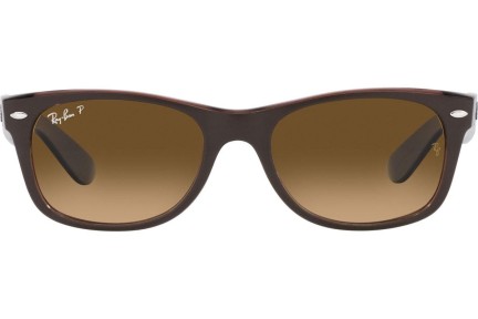 Slnečné okuliare Ray-Ban New Wayfarer RB2132 6608M2 Polarized Squared Hnedé