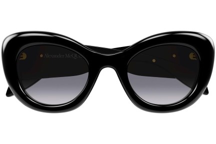 Slnečné okuliare Alexander McQueen AM0403S 001 Okrúhle Čierne