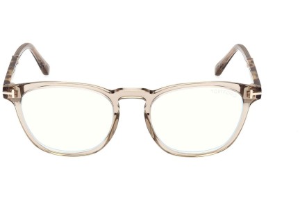 Okuliare Tom Ford FT5890-B 057 Okrúhle Béžové