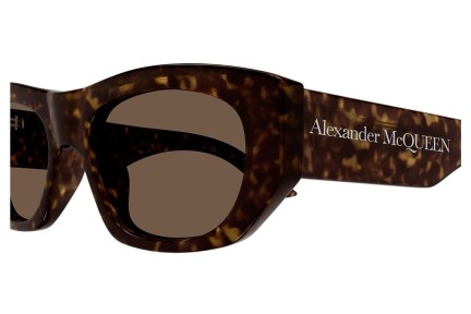 Slnečné okuliare Alexander McQueen AM0450S 002 Obdĺžníkové Havana