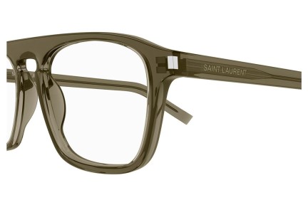 Okuliare Saint Laurent SL157 006 Squared Hnedé