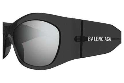 Slnečné okuliare Balenciaga BB0329S 003 Obdĺžníkové Sivé